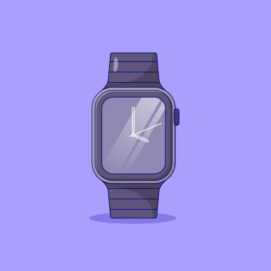 Wristwatch Vector Icon Illustration with Outline for Design Element, Clip Art, Web, Landing page, Sticker, Banner. Flat Cartoon Style