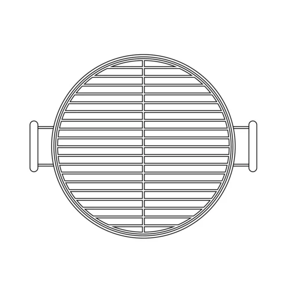 Barbeque Grill Outline Icon Illustration White Background — Stock vektor