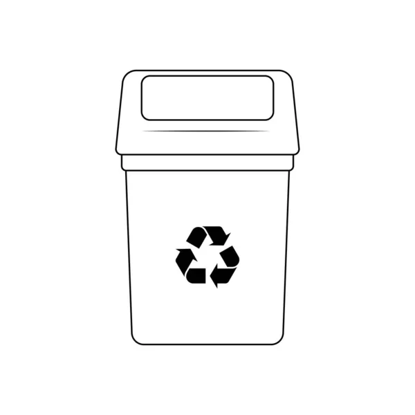 Recycle Bin Outline Icon Illustration White Background — Image vectorielle