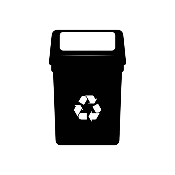 Recycle Bin Silhouette Black White Icon Design Elements Isolated White — Stock Vector