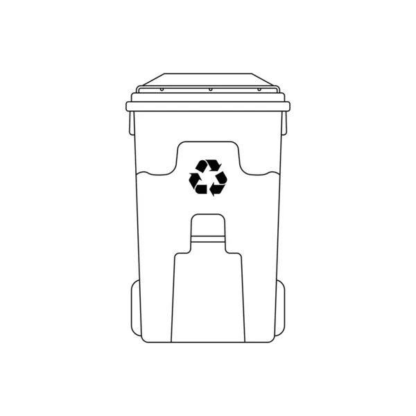 Recycle Bin Outline Icon Illustration White Background — Stockvektor