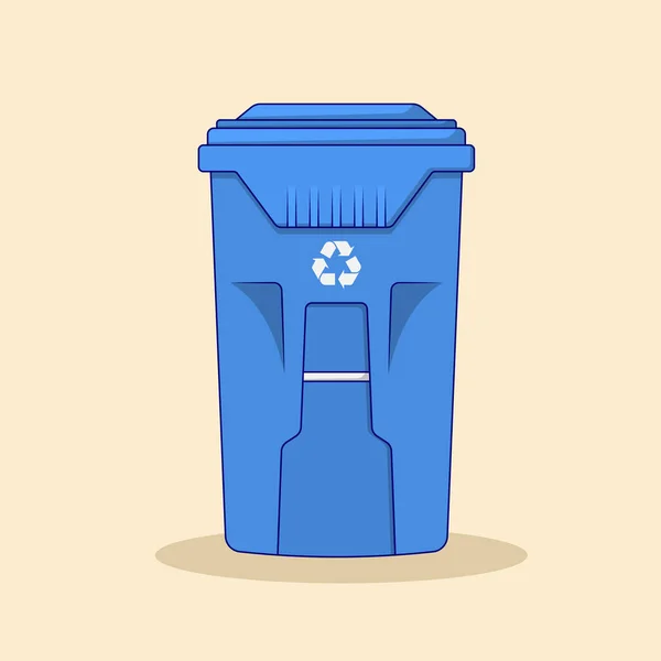 Recycle Bin Vector Illustration Trash Can Garbage Can Flat Cartoon — Stockvektor