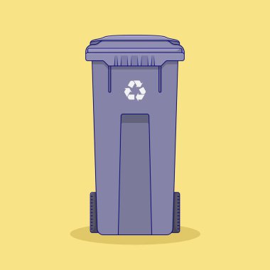 Recycle Bin Vector Illustration. Trash Can. Garbage Can. Flat Cartoon Style Suitable for Web Landing Page, Banner, Flyer, Sticker, Card, Background, T-Shirt, Clip-art