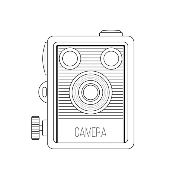 Beyaz Arkaplanda Klasik Kamera Taslak Simgesi Resmicomment — Stok Vektör