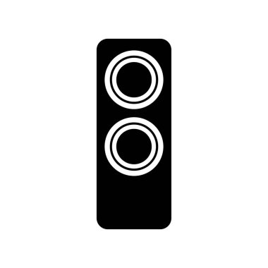 Sözcü Siluet. İzole edilmiş Beyaz Arkaplanda Siyah ve Beyaz Simge Tasarım Elementleri