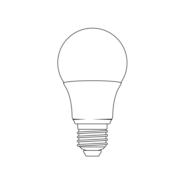 Light Bulb Outline Icon Illustration White Background — Stock Vector