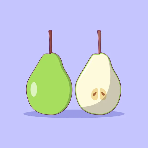 Pear Vector Icon Illustration Fruchtschale Vektor Vorhanden Flacher Cartoon Stil — Stockvektor