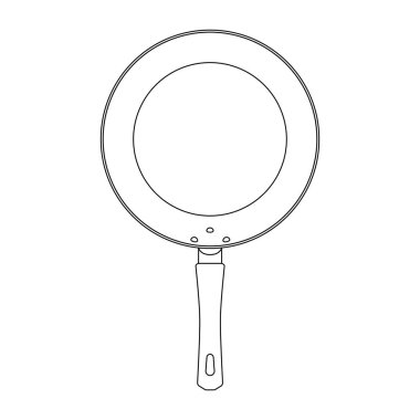 Beyaz Arkaplanda Kızartma Pan Taslak Simgesi ResmiComment