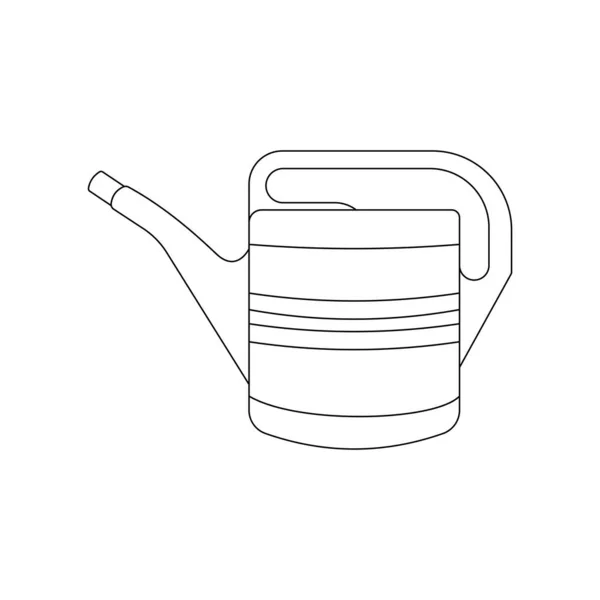 Watering Can Outline Icon Illustration White Background — Stock Vector