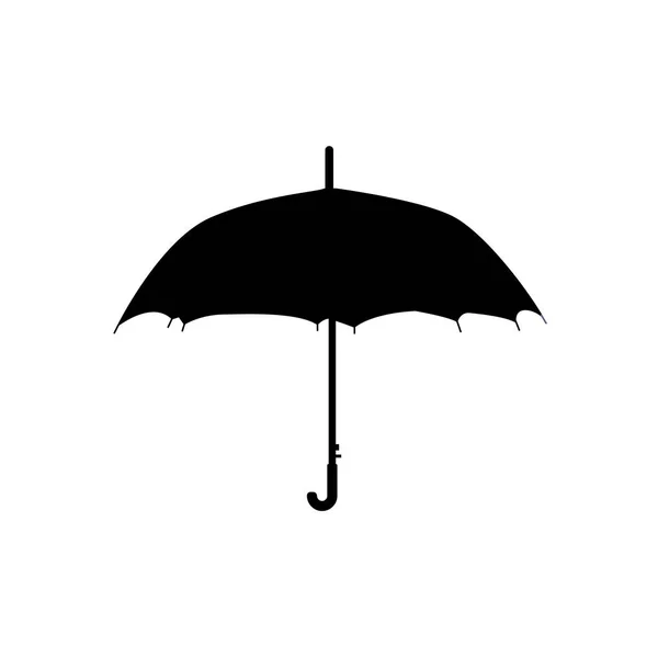 傘シルエット 白と黒のアイコンのデザイン要素を分離白の背景に — ストックベクタ