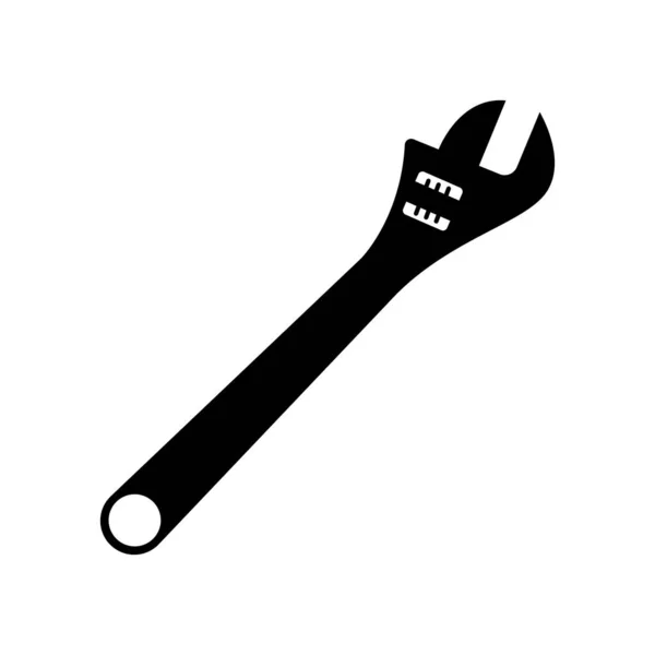 Wrench Silhouette Black White Icon Design Elements Isolated White Background — Stock Vector