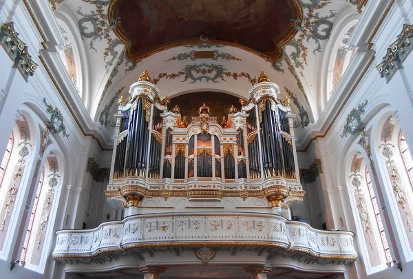 Церковный Орган Внутри Церкви Игнаца Майнце Германия — стоковое фото