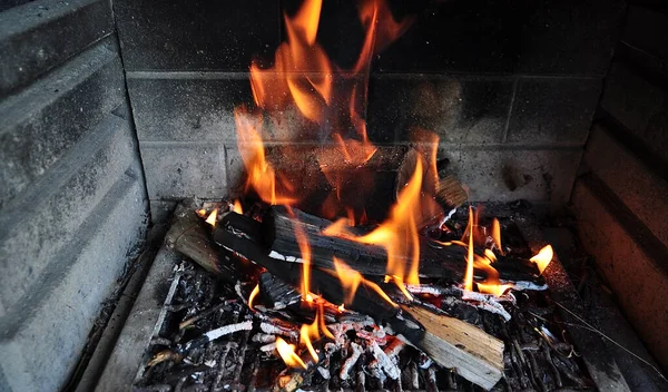 şöminede yanan ateşi