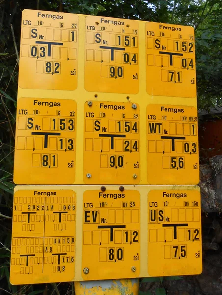 Sarı emote gaz işaretini sayılar ve harflerle kapat