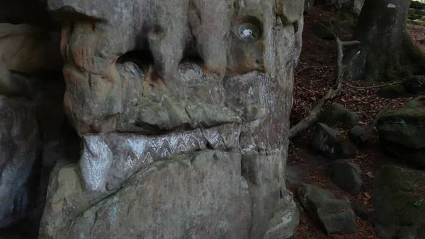 Face Dinosour Naturally Caved Standstone — Photo