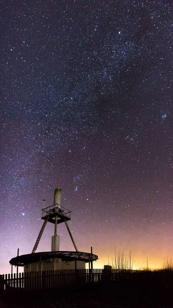 Milky Way Galaxy Flight Navigation Radio Beacon Night — Stock Photo, Image