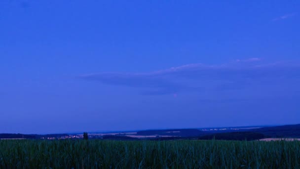 Time Lapse Storm Cloud Moving Rural Landscape Evening Twilight — Vídeo de Stock