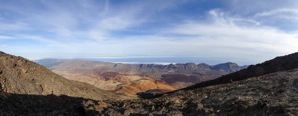 Vue Panoramique Vers Haut Volcan Teide Sur Paysage Caldeira Volcanique — Photo