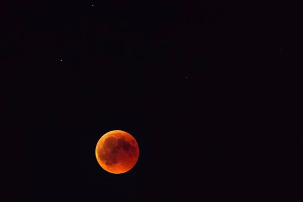 Luna Roja Del Eclipse Lunar Total 2018 — Foto de Stock