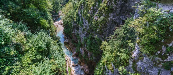 Tolmin Gorge Bridge Triglav National Park Slovenia Europe — стокове фото