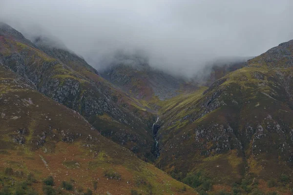 Waterfall Ben Nevis Cloudy Foggy Day Scotland — Stock Photo, Image