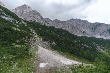 Slovenya 'nın Julian Alps kentindeki Triglav Ulusal Parkı' ndaki dağ manzarası