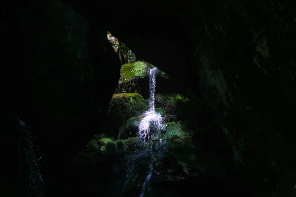 Lichtenhainer Wasserfall Sommer Der Sächsischen Schweiz Kirnitzschtal — Stockfoto