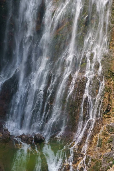 Detail Der Berühmten Wasserfall Ohrfeige Boka Einem Sonnigen Sommertag Den — Stockfoto