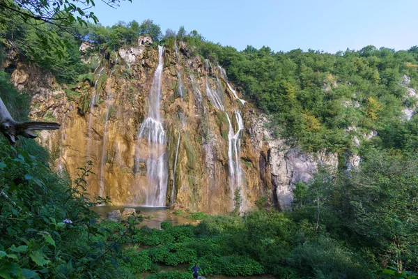 Veliki Plap Nagy Vízesés Plitvicei Tavak Nemzeti Parkban Horvátország — Stock Fotó