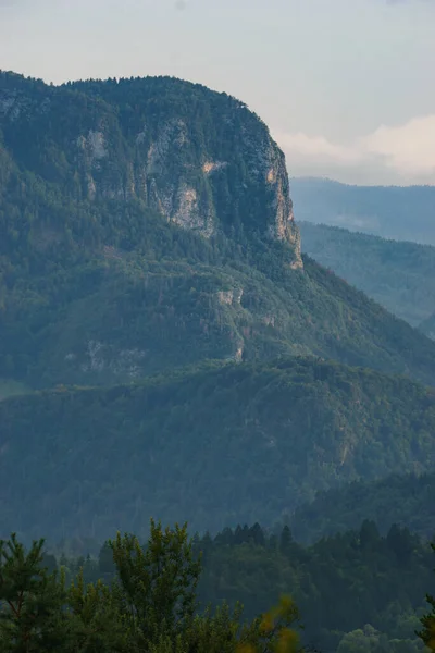 Bergslandskapet Julian Alperna Gyllene Solljus Kvällen Slovenien — Stockfoto