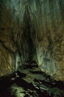 rock formation crevice inside cave Grosse Burghoehle, Balve Sauerland, Germany