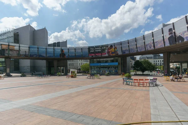 Leerer Platz Gebäude Des Europäischen Parlaments Brüssel Belgien — Stockfoto