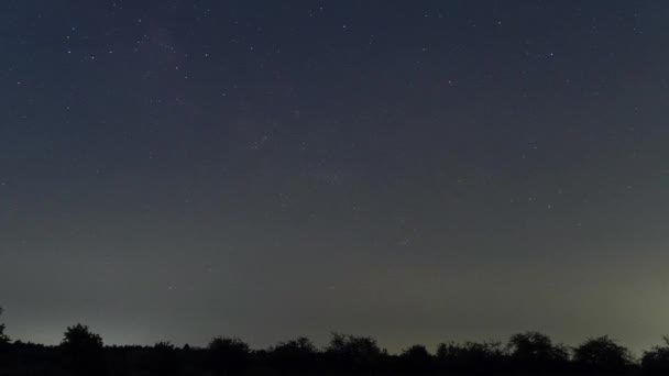 Lapso Tiempo Las Estrellas Noche Con Núcleo Delgado Vía Láctea — Vídeos de Stock