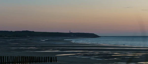 Panorama Cap Gris Nez Majákem Krásném Soumraku Západu Slunce Opálovém — Stock fotografie