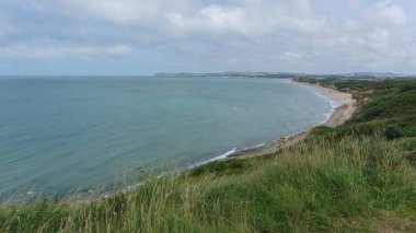 Cap Blanc Nez 'in Wissant, Cap Gris Nez, Fransa plajlı manzarası