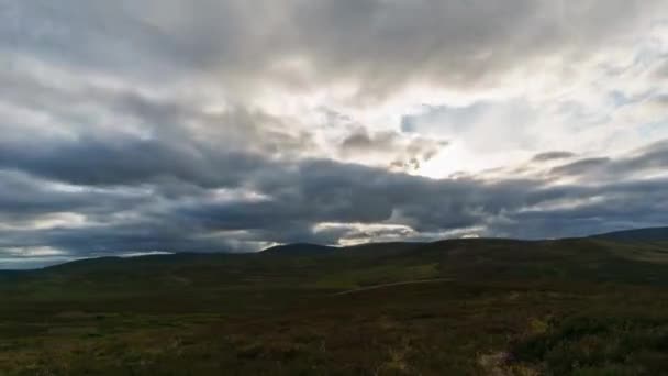 Tidsfristen För Solnedgången Till Skymningen Kairngorms Nationalpark Skottland Förenade Kungariket — Stockvideo