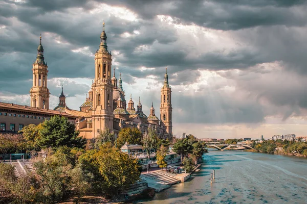 Vue Depuis Basilique Pilar Saragosse — Photo