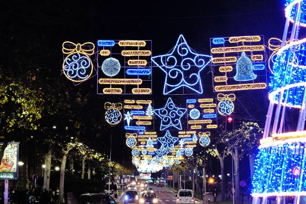 Éclairage Public Noël Dans Ville — Photo