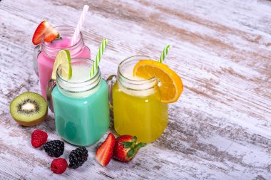 Smoothies made with refreshing tropical fruits