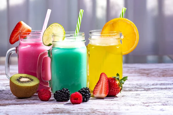 Smoothies Made Refreshing Tropical Fruits — Foto Stock