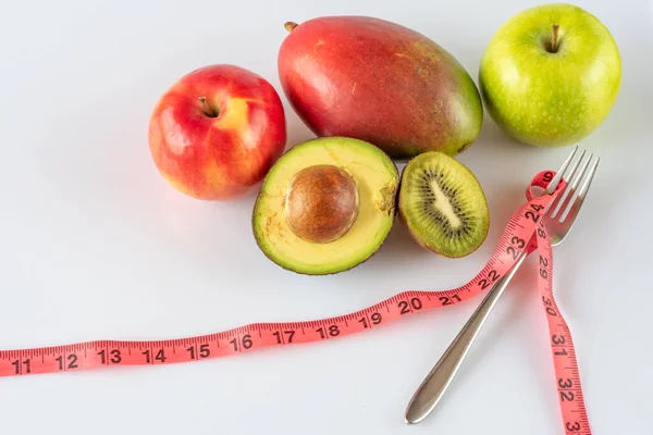 Preparing Diet Tropical Fruits Apple — Stock Photo, Image