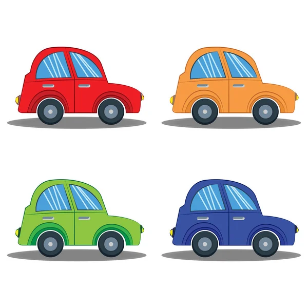 Voiture Colorée Dans Design Plat Isolé Sur Fond Blanc — Image vectorielle