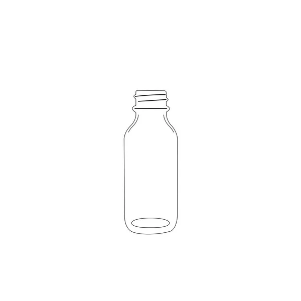 Botella Vidrio Transparente Sin Tapa Ilustración Del Vector Del Cuello — Vector de stock