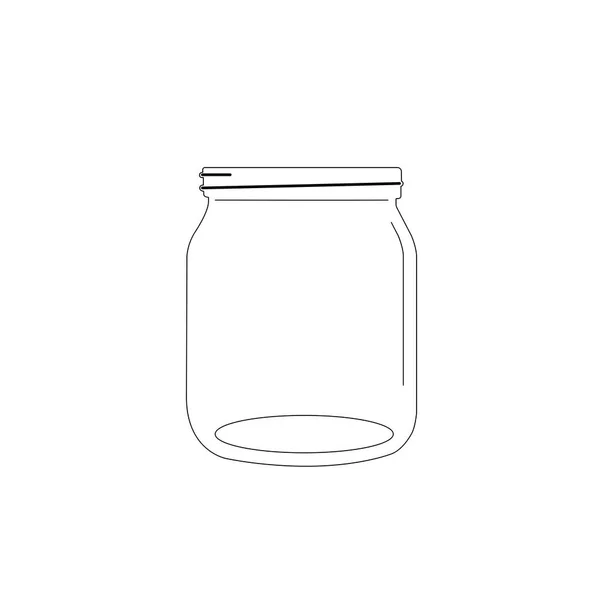 1Lb Clear Glass Jam Screw Lid Cap Flat Icon Design - Stok Vektor