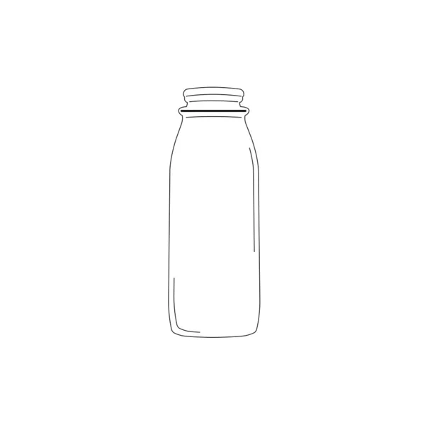 Uncji Wysoka Butelka Szklana Pint Glass Milk Bottle 48Mm Wektor — Wektor stockowy