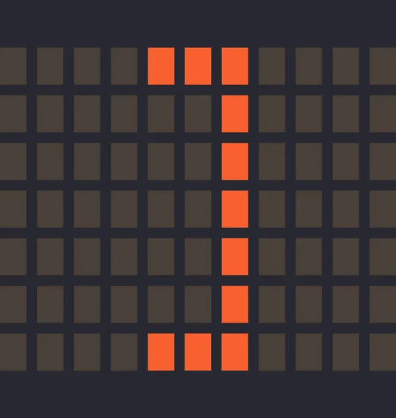 Buchstabensymbol Quadratische Halterung Rechts Led Orange Farbe Und Dunkler Hintergrund — Stockvektor