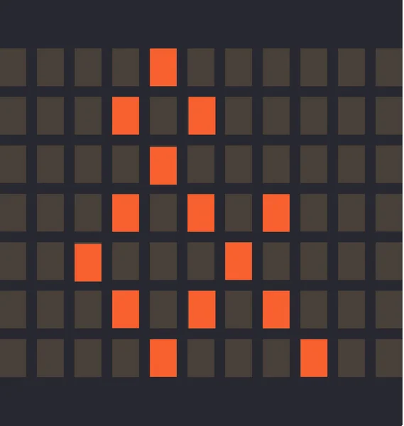 Symbole Lettre Couleur Orange Menée Fond Sombre Illustration Vectorielle — Image vectorielle