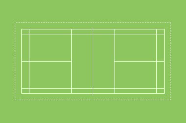 Badminton mahkemesi vektör illüstrasyonunu izole etti