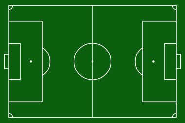 Futbol sahası vektör çizimi. Oyuncular vektör illüstrasyonu için taktik sunumu için koç tablosu