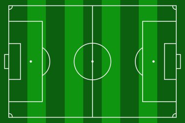 Yeşil futbol sahası vektör çizimi